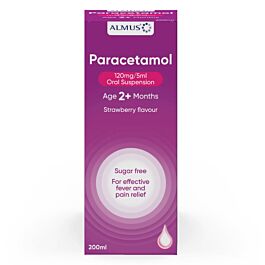 Almus Paracetamol 120mg/5ml Sugar Free - 200ml Oral Suspension