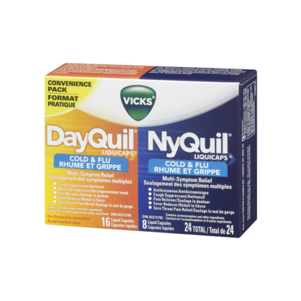 DayQuil & NyQuil Cold & Flu LiquiCaps 24 Liquid Capsules (16 Daytime, 8 Nighttime)