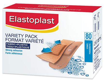 Elastoplast Variety Pack Fabric + Plastic 80 Strips