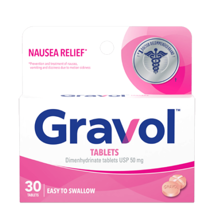 Gravol Easy to Swallow Tablets 50mg 10 Filmkote Tablets