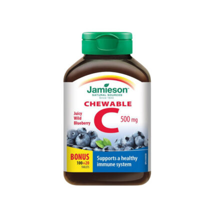 Jamieson Vitamin C 100+20 Chewable Tablets Juicy Wild Blueberry