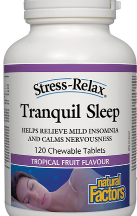 NATURAL FACTORS TRANQUIL SLEEP TROPICAL FRUIT FLAVOUR 120tabs