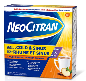 NeoCitran Extra Strength Cold & Sinus Night Apple Cinnamon
