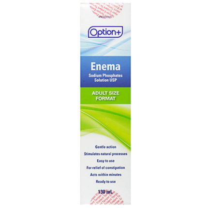 Option+ Enema Sodium Phosphates Solution USP Adult Size 130mL