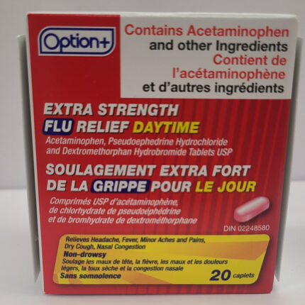 Option+ Extra Strength Flu Relief Daytime 20 Caplets