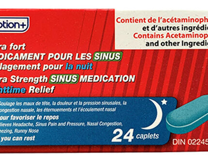 Option+ Extra Strength Sinus Medication Nighttime Relief 20 Caplets