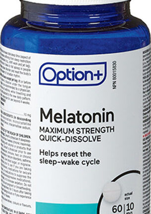 Option+ Melatonin Dual Action Timed Release 10mg 60 Bi-Layer Caplets