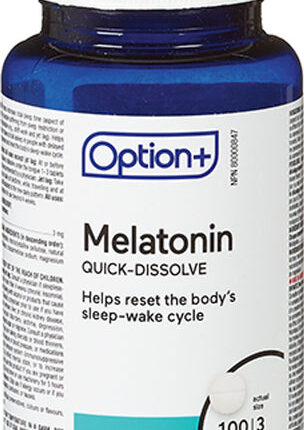 Option+ Melatonin Quick-Dissolve 3mg 100 Tablets