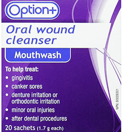 Option+ Oral Wound Cleanser Mouthwash 20 Sachets