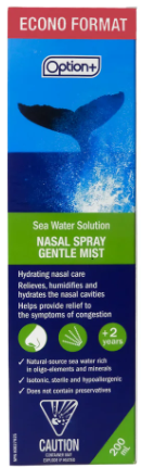 OPTION+ SEA WATER SOLUTION NASAL SPRAY GENTLE MIST 200ML