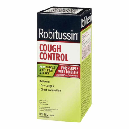 Robitussin Cough Control Plus Mucus & Phlegm Relief For People with Diabetes 115mL