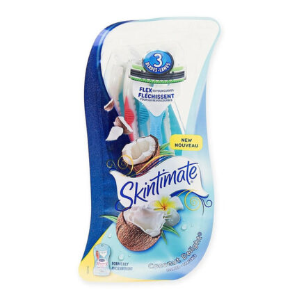 Schick Skintimate Coconut Delight 4 Scented Disposable Razors with 3 Blades