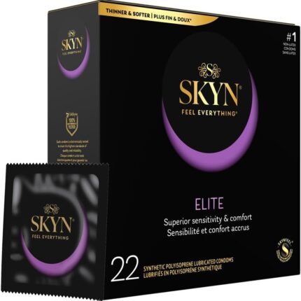 SKYN Elite Condoms - 22 Count - Ultra-Thin, Lubricated Latex-Free Condoms